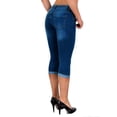 thumbnail image 2 of DYMADE Women Skinny Low Rise Stretch Jeans Denim Capri Pants, 2 of 3