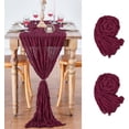 thumbnail image 1 of Burgundy Chrismas Table Runner 2 Packs 36x120 Inches Rustic Boho Cheese Cloth Table Runners for Holiday Dining Home Party Table Decor, 1 of 14