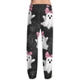 thumbnail image 4 of Boyscolos Halloween Pajama Pants Pumpkins Skeleton Print Pajama Bottoms Cute Soft Long Pjs Pants Lounge Drawstring Trousers Dark Gray S, 4 of 5