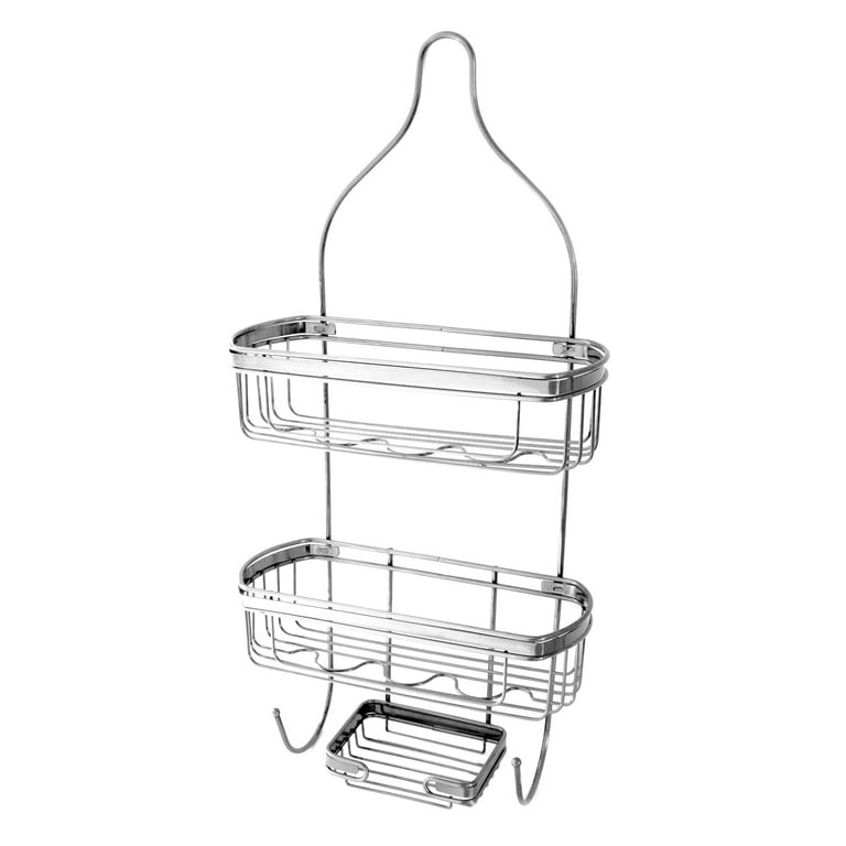 Splash Home Shower Caddy Bathroom Hanging Head Two Basket Organizers Plus  Dish for Storage Shelves for Shampoo, Conditioner and Soap - OIL RUBBED  BRONZE 