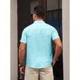 thumbnail image 3 of APTRO Men's Casual Dress Shirts Short Sleeve Button Down Shirts Quick Dry Summer Beach Shirts With Pocket M06 Blue 3XL, 3 of 7