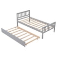 thumbnail image 6 of Jopath Twin Size Wood Bed with Trundle, Platform Bed Frame with Headboard and Footboard for Teen boys girls Grey, 6 of 9