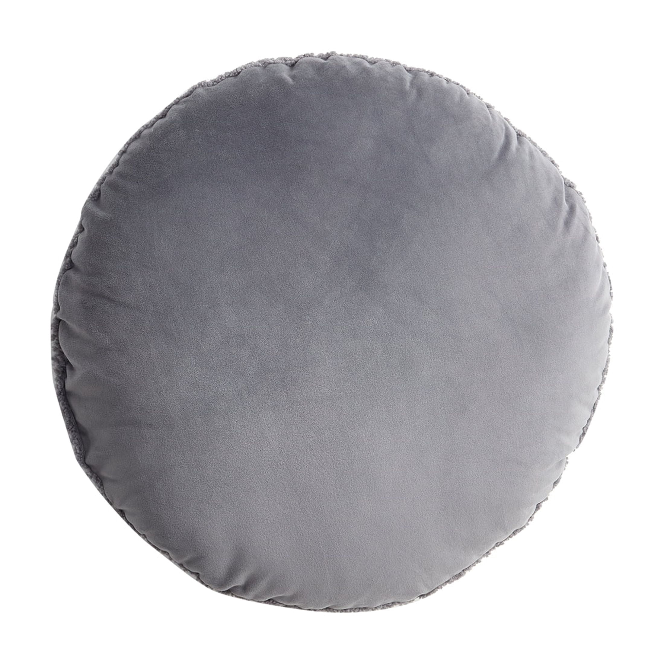 Mainstays Teddy Gray 21 in Round Faux Fur Decorative Pillow