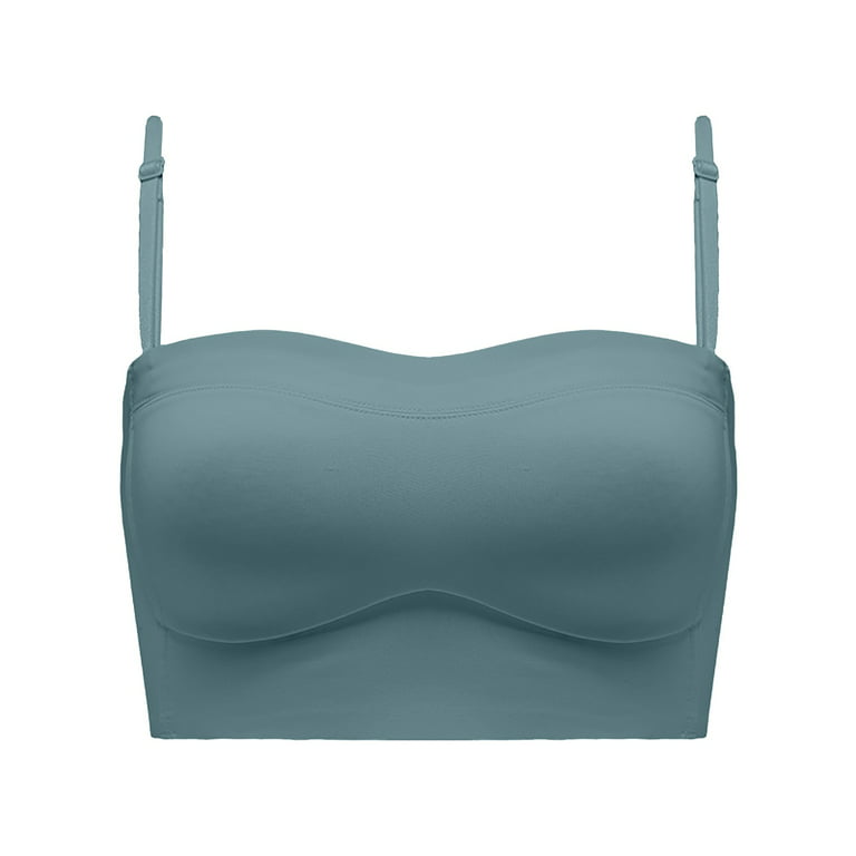 Strapless Bras for Women Low Wire Less Convertible Spaghetti Strap Seamless  Sleeping Lette Wireless Push up Bra for Womens Green 85/38