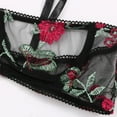 thumbnail image 4 of Gibobby Conjuntos de bragas de encaje Conjunto de Liguero con Sujetador de Encaje, Lencería Elegante y Exquisita para Mujer para Noche de Bodas, Luna de Miel y Más(Negro, 3XG), 4 of 5