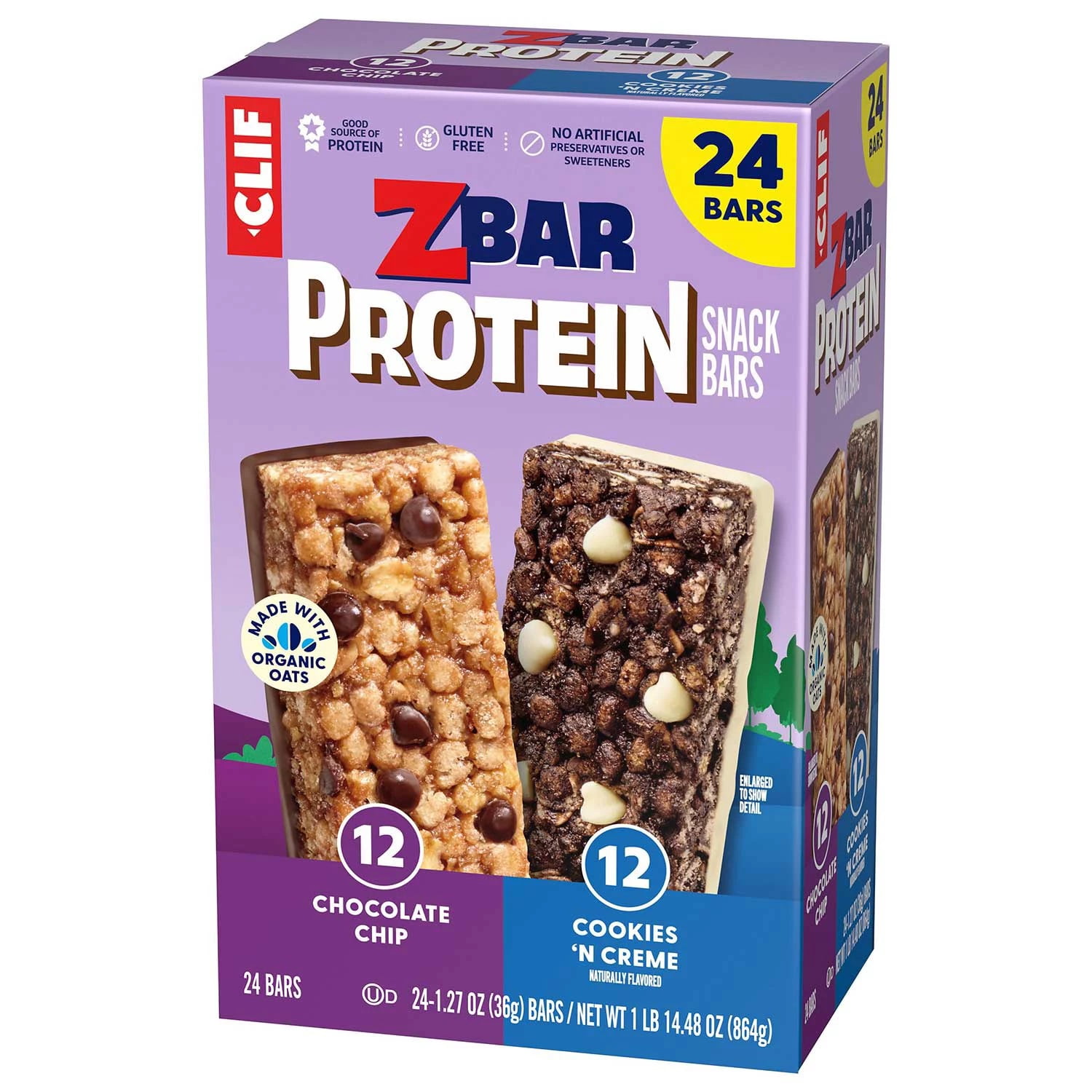 CLIF Z Bar Protein Gluten Free Bar, Variety Pack, 1.27 Ounce (Pack of 24)