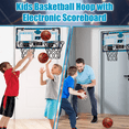 thumbnail image 3 of Adofi 2 Player Indoor Basketball Hoop for Kids with Electronic Scoreboard, LED Lights, and 2 Balls, 3 of 9