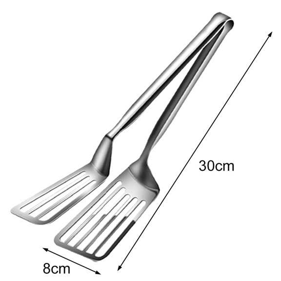 YLLSF Stainless Steel Fish Fry Shovel Household Fry Spatula Tongs Clamp Food Clip S