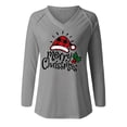 thumbnail image 4 of Odeerbi Christmas Shirts for Women Long Sleeve Tops Fashion Casual V-Neck Christmas Printed T-shirt, 4 of 4