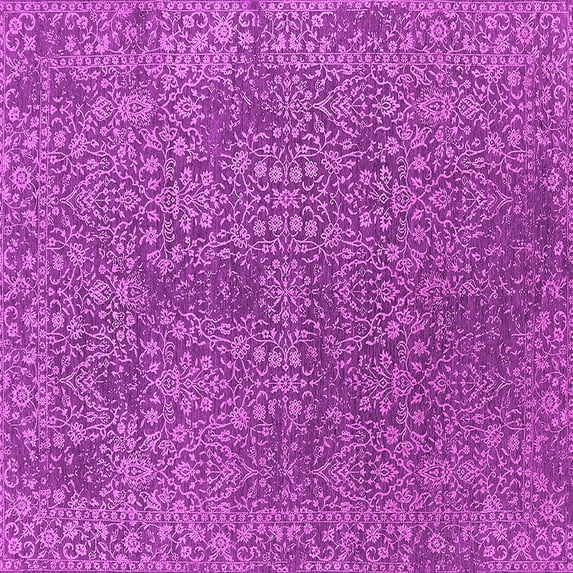 Ahgly Company Indoor Square Oriental Pink Industrial Area Rugs, 7' Square