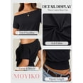 thumbnail image 6 of MOYIKO Womens Off The Shoulder Crop Tops Y2K T Shirts Top Short Sleeve Summer Trendy Fashion Clothes, 6 of 7