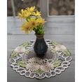 thumbnail image 3 of Embroidered Gold Daisy on Brown Doily (15" Round), 3 of 6