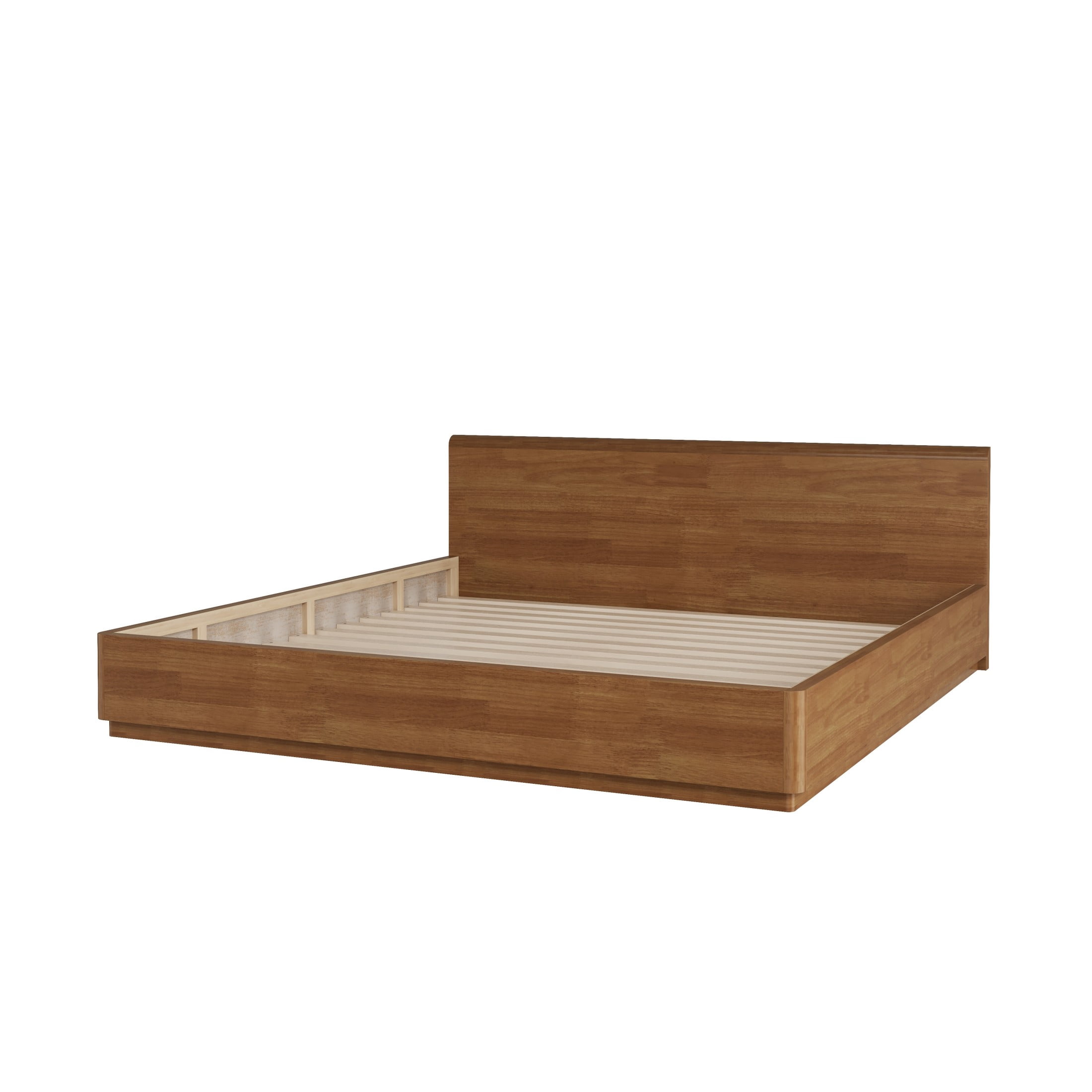 Christopher Knight Home King Solid Wood Platform Bed Frame, No Box Spring Needed, Light Walnut