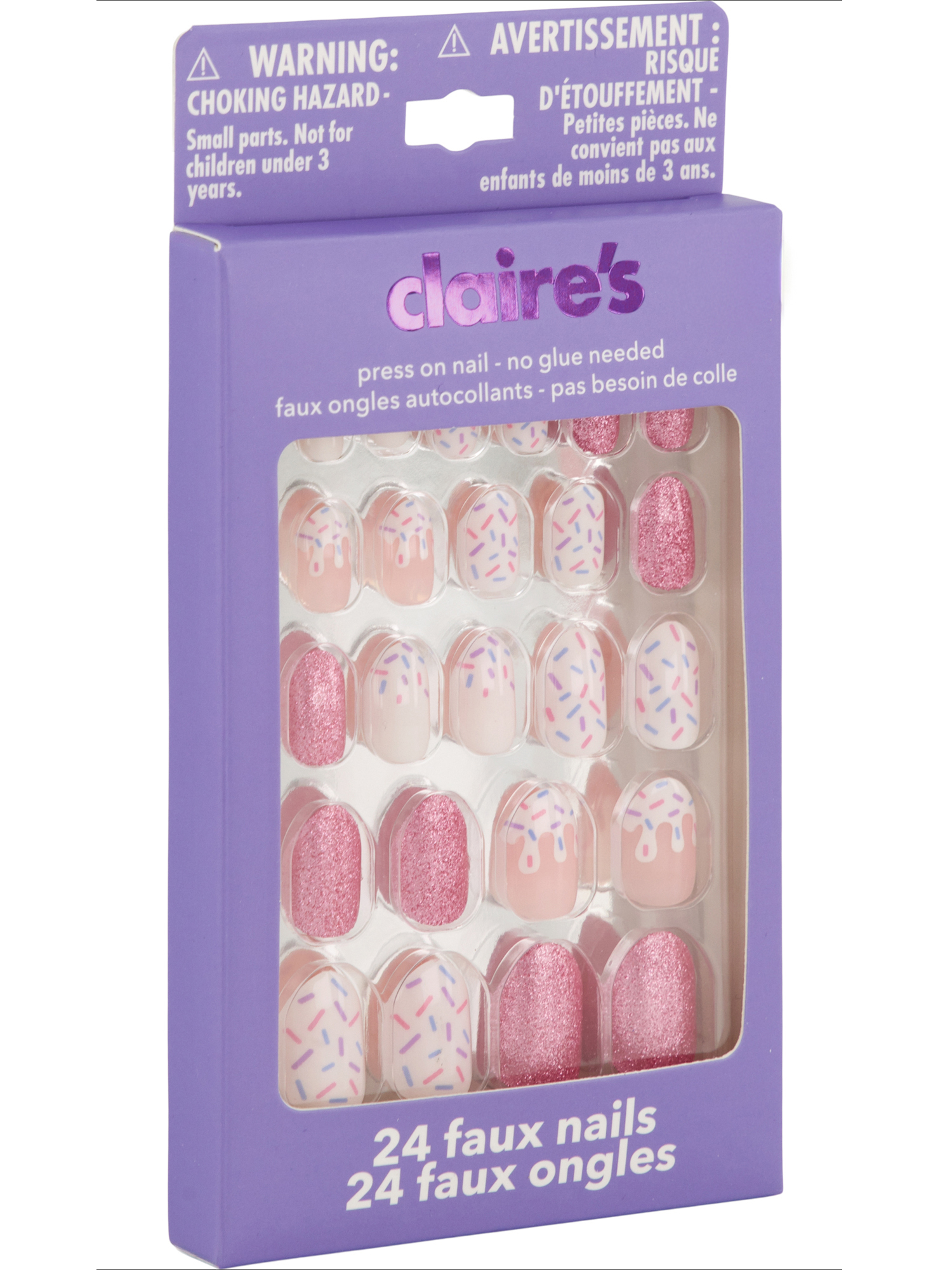 Claire's Ice Cream & Sprinkles Almond Press-On Nails, 24 photo 3