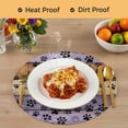 thumbnail image 4 of Purple Brown Round 13 Inch Placemats Set of 6, Rustic Farmhouse Dog Paw Vintage HeatResistant Non Slip Place Mats for Dining Table, Wipeable Braided Kitchen Table Mats for Housewarming, 4 of 9