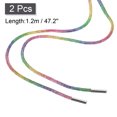thumbnail image 2 of Unique Bargains 2Pack Rhinestone Shoe Lace, 47.2' Bling Glittered Ropes Drawstring Cords Replacement (Rainbow), 2 of 6