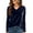 #_002Navy, variant on ASDFVBKG Women's Long Sleeve Gold Velvet Blouse Comfortable V Neck Pullover Plus Size Relaxed Fit Trendy Top Fall Winter Loose Fit Solid T Shirts Army Green L