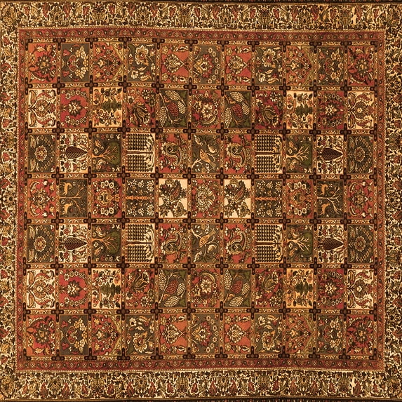 Ahgly Company Indoor Square Persian Orange Traditional Area Rugs, 3' Square