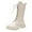 Z2-White, variant on Quealent Girls White Lace-Up Combat Boots with Side Zipper, Knee-High Lug Sole Dress/School Boots – Toddler/Little/Big Kids White for Size 2.5
