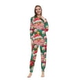 thumbnail image 3 of Odeerbi Christmas Onesie Pajamas for Family Holiday Sleep Jumpsuit Long Sleeve Family Christmas Pajamas Matching Sets Mom Fashion Printed Hooded Jumpsuit Sleepwear PJs Set Green, 3 of 5