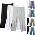 thumbnail image 3 of Wenyuyu Women's Pajama Pants Lounge Solid Soft Cozy Capri Trousers Plus Size Elastic Waist Thin Summer Baggy Pants, 3 of 3
