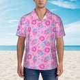 thumbnail image 4 of Lsque Donuts pattern Hawaiian Shirt for Men, Unisex Summer Beach Casual Short Sleeve Button Down Shirts-Large, 4 of 9