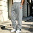 thumbnail image 6 of sageysalite Sweatpants for Men Straight Leg Side Slit Drawstring Elastic Waist Fall Winter Workout Warm Workout Pants with Pockets, 6 of 6