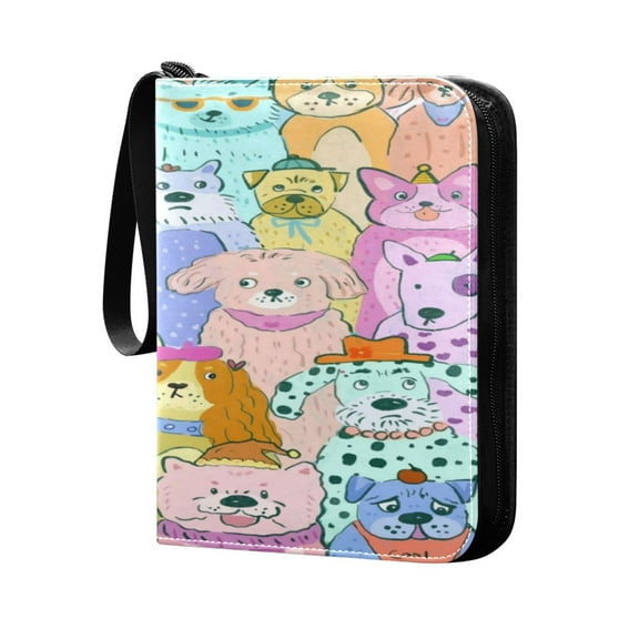 4 Pocket Card Binder with 50-page sleeve can hold 400 game cards Small Dog Group Photo Painting