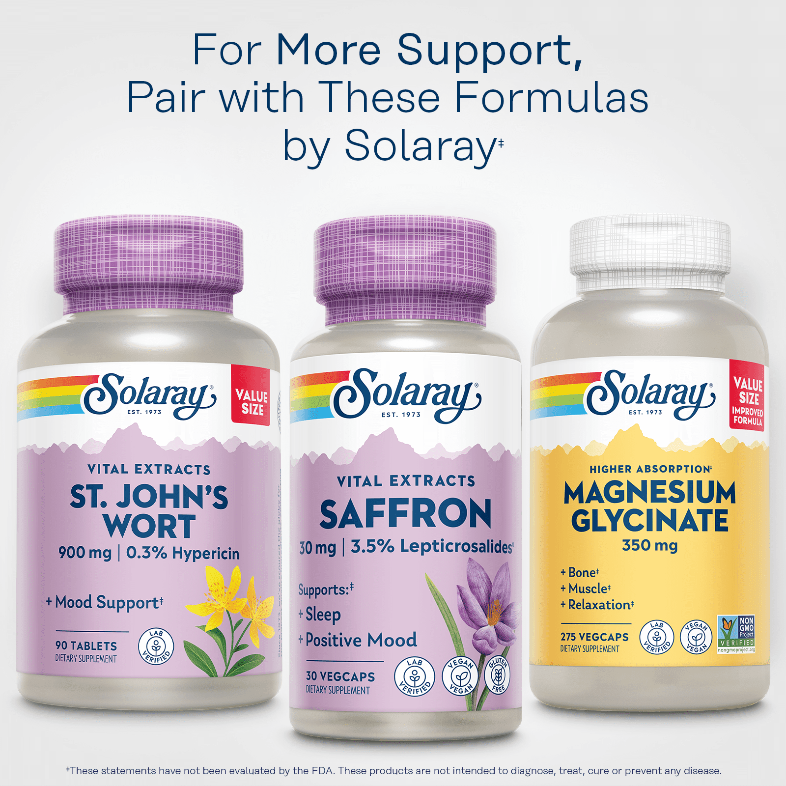 SOLARAY Saffron Extract - Sleep and Positive Mood Support - Vegan and Gluten Free Saffron Supplements - Lab Verified - 60-Day Guarantee - 30 Servings, 30 VegCaps