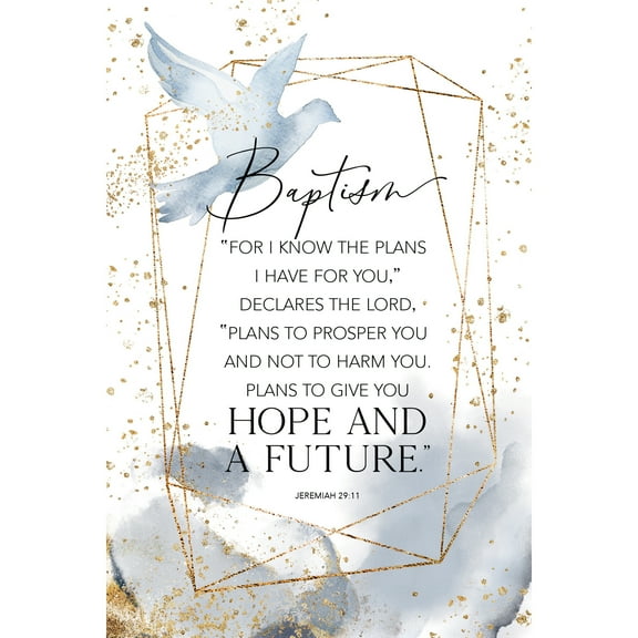 Dexsa Baptism Wood Plaque with Inspiring Quote 6 in x 9 in - Easel and Hanging Hook