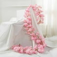 thumbnail image 6 of Artificial Christmas Rattan Garland - 6ft White & Pink Faux Rattan Vine with Plastic Flowers for Home Decor, 6 of 6