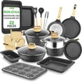thumbnail image 1 of NutriChef 22-Piece Black Marble Non-Stick Induction Cookware and Bakeware Set - Professional Home Kitchen Collection with Multi-Sized Pots, Pans, and Heat-Resistant Tools, 1 of 8