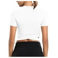thumbnail image 5 of Prolriy Athletic Gym Workout Tops for Women, Women Tops for Yoga Short Sleeve Daily Loose Blouses Tops Shirts for Women, Womens Tops White M, 5 of 5