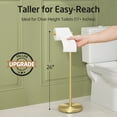 thumbnail image 3 of KES Gold Toilet Paper Holder Stand 26" H (Taller Version), Free Standing Toilet Paper Roll Holder with Weighted Base for Bathroom SUS304 Stainless Steel Brushed Gold, WMTPH005S66BZ, 3 of 10