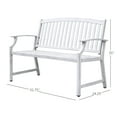 thumbnail image 3 of Grand Patio Garden Bench, 2 Person Outdoor Loveseat with Back, Painted with Woodgrain, Anti-Rust Aluminum Metal Frame, Bench for Front Porch Backyard Park Outside Furniture Decor, Gray-White, 3 of 7
