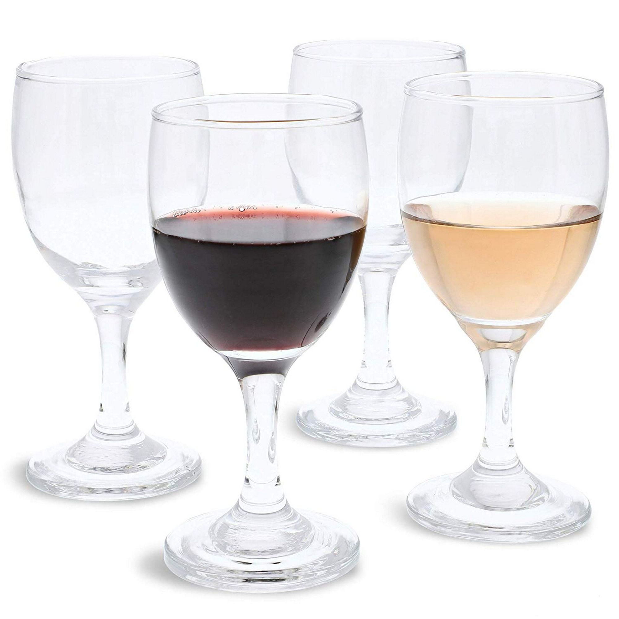 Set Of 4 Small Clear Glass Stemmed Wine Glasses 4 5 Ounces Walmart