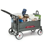 Radio Flyer Compass Kid & Cargo Stroll ‘N Wagon®, Gray Push and Pull Folding Fabric Wagon, for Kids 1 Year and up