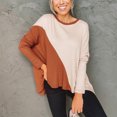 thumbnail image 2 of Blusa de manga larga con cuello en V informal y cómoda para mujer Pompotops  FGAJ11331, 2 of 8