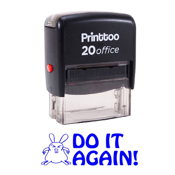 Printtoo DO IT AGAIN Self Inking Rubber Stamp Office Stationary Custom Stamp-Blue