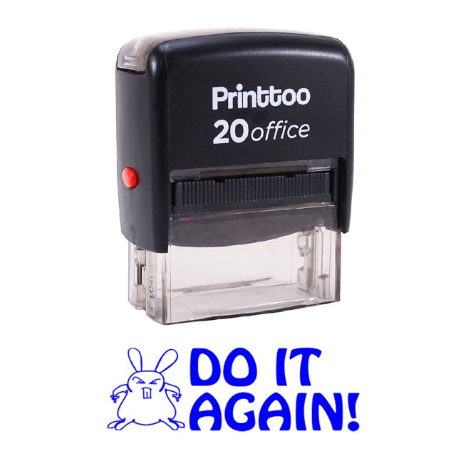Printtoo DO IT AGAIN Self Inking Rubber Stamp Office Stationary Custom Stamp-Blue