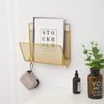 thumbnail image 1 of Iron Newspaper Books Papers Post Cards Rack Holder Organiser Wall Mounted Office Storage Rack , Golden, 1 of 6