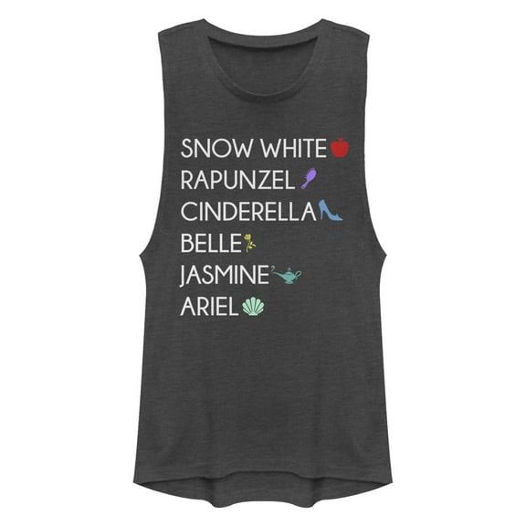 Junior's Disney Princess Items Festival Muscle Graphic T-Shirt