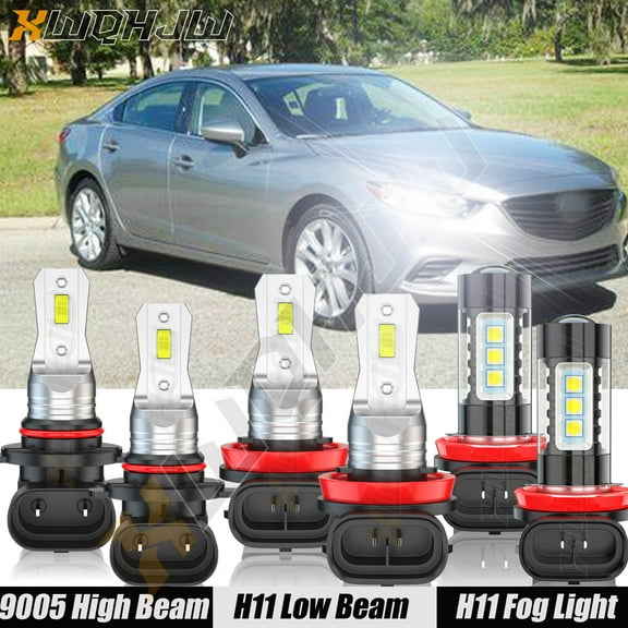 For Mazda 6 2014-2017 Combo 9005/HB3 H11 LED Headlight Hi&Lo Beam   H11 Fog light Bulbs 6Pcs