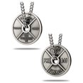 thumbnail image 1 of Men's Antique Finish High Relief Weight Plate Necklace-Phil 4:13, 1 of 2