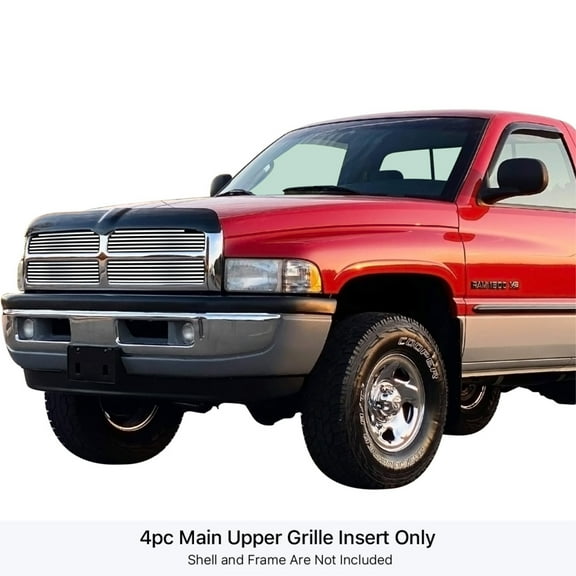 1994-2001 Dodge Ram Not For Sport 304 Stainless Steel Polished Finish 8X6 Horizontal Billet Stainless Steel Billet Grille