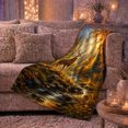thumbnail image 6 of Peaceful Autumn Forest Buck By Rocky Stream Golden, Peaceful Mountain Lake Scene, Warm Flannel Blanket for Cabin and Lodge, Outdoor Lovers Thanksgiving Gift, Rustic Home Decor, 6 of 9