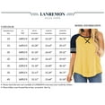 thumbnail image 3 of LANREMON Plus Size Tops for Women Summer Short Sleeve Loose T Shirts Casual Crew Neck Striped Yellow Women Blouse Tee Size 18 Plus, 3 of 5