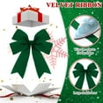 thumbnail image 4 of Burgundy Velvet Christmas Cabinet Ribbon Bows for Door & Furniture – 78.7 Inch Large Christmas Bow for Gifts, Tree, Wall & Party Decorations, Green, Ribbons, 4 of 6