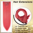 thumbnail image 4 of MY-LADY 26Inches 8Pcs/Set 18 Clips in Hair Extensions Straight Hairpieces Heat Resistant Synthetic Fiber Full Head Clip in Hair Hairpieces, 4 of 8