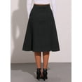 thumbnail image 4 of DARING DIVA Women's Button Front High Waist A-Line Midi Skirts M Black, 4 of 6